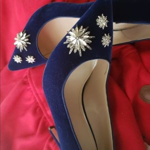 White House black market  blue suede pumps